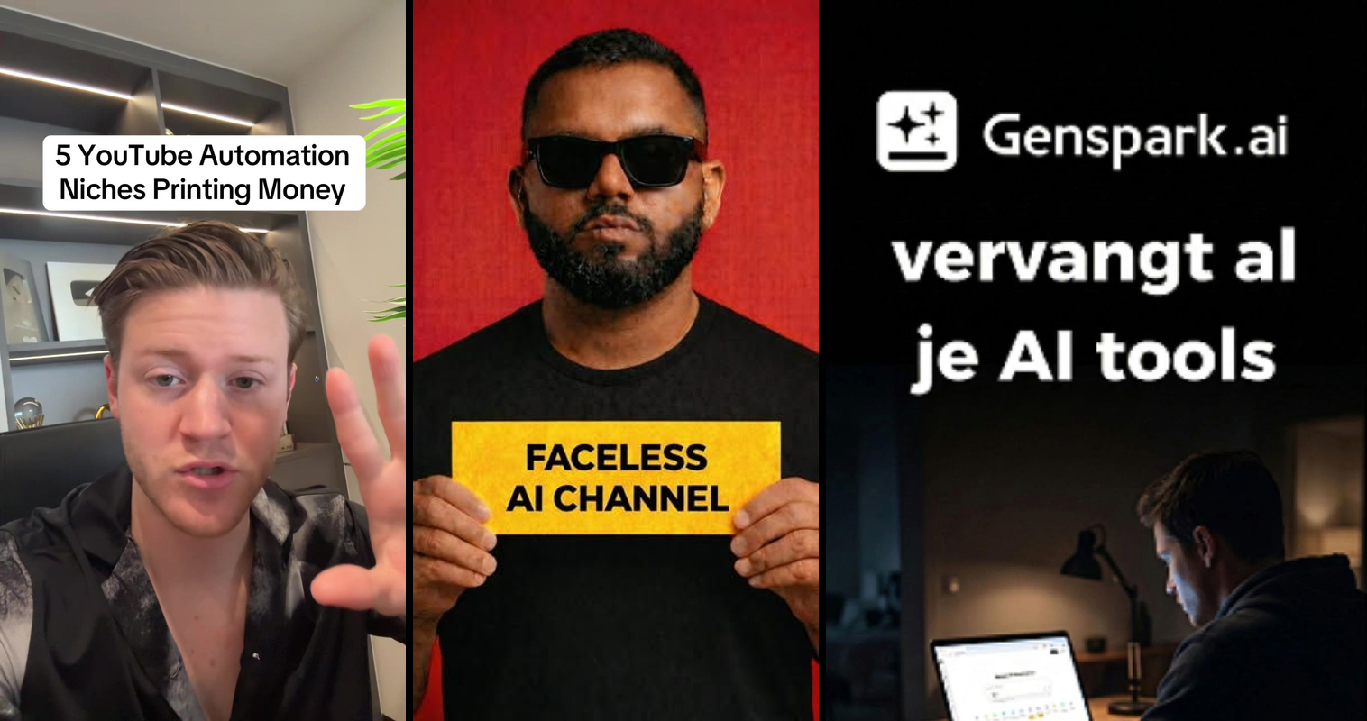 AI automation dashboard showing YouTube analytics with $10K monthly revenue growth for faceless content creation strategy