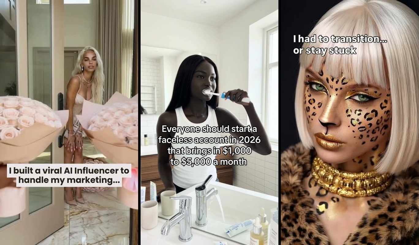 Person analyzing YouTube analytics dashboard showing $10K monthly revenue from AI-generated faceless video channels